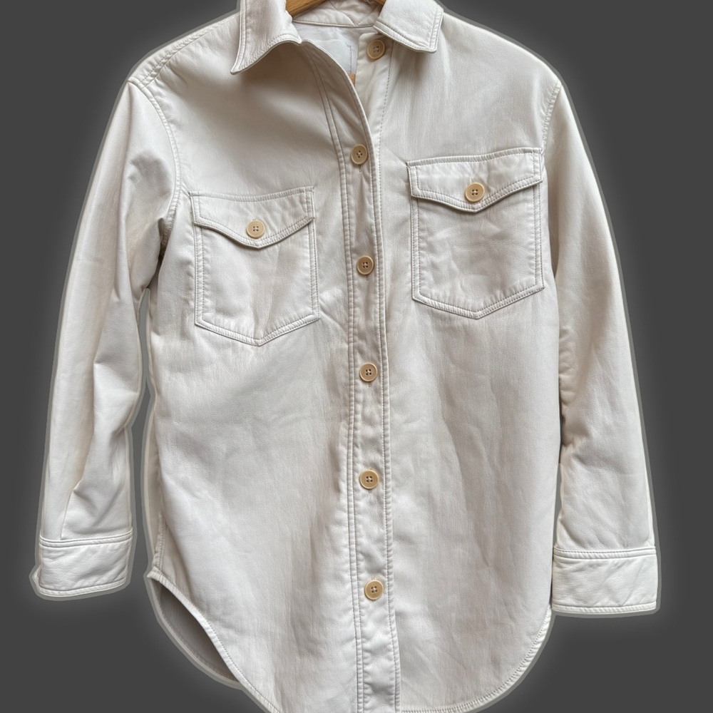 Wilfred faux leather off white women’s  Button Down Shirt